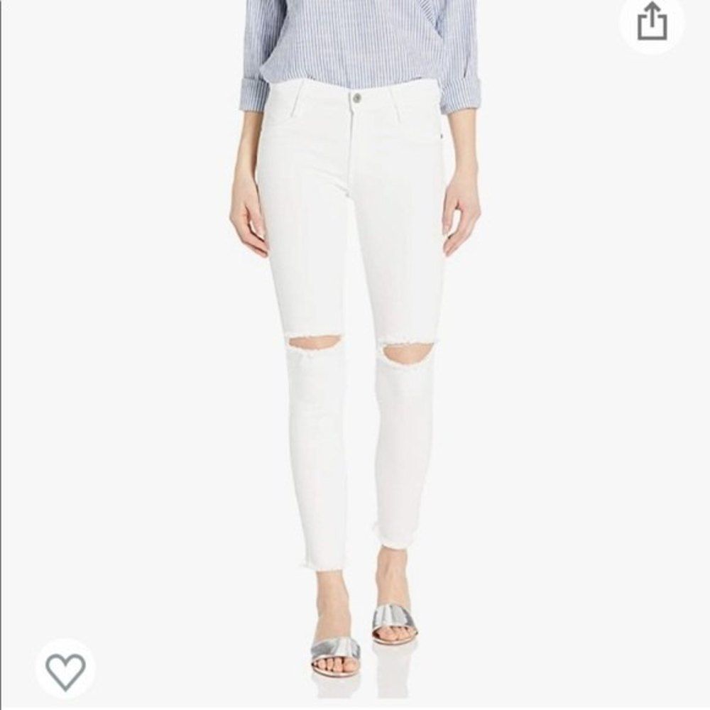 James Jeans J Twiggy Ankle Length Legging Jean in Frost White Raw Size 25